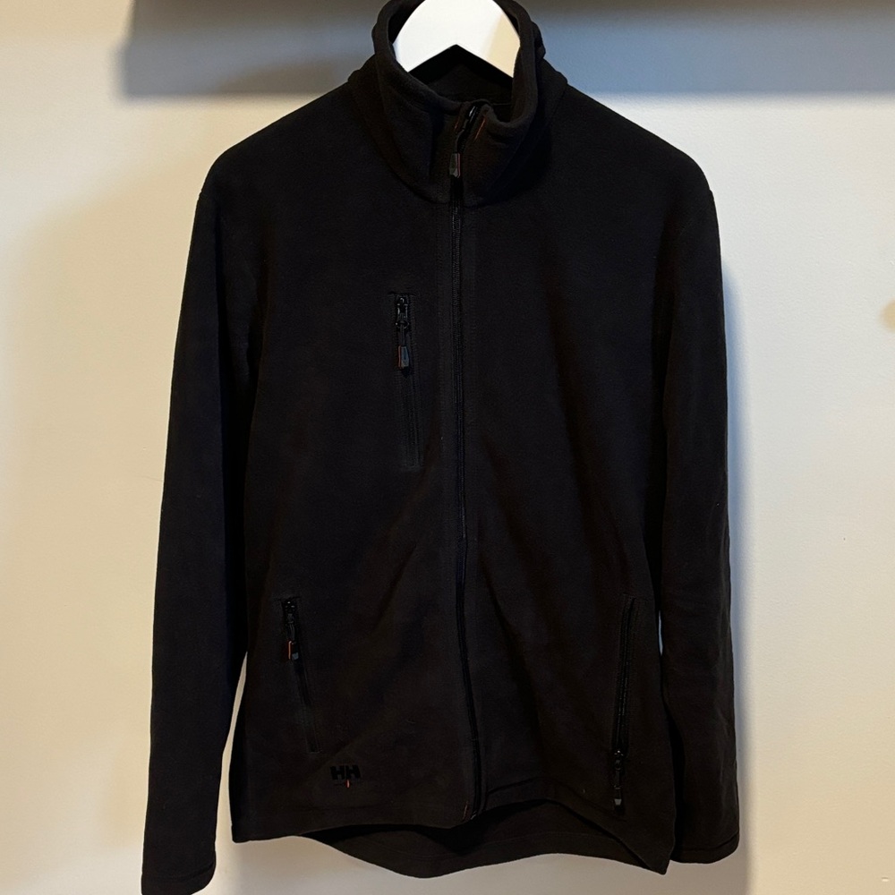 Helly Hansen work wear black fleece full zip jacket.